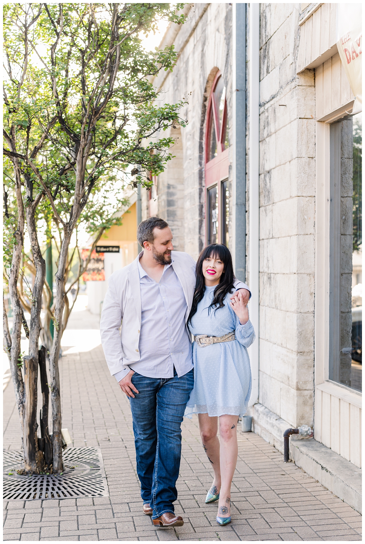 downtown Georgetown TX engagement photos