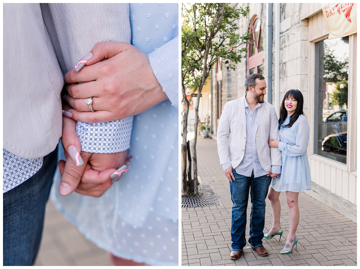 Engagement Photos at The Square of Downtown Georgetown Texas