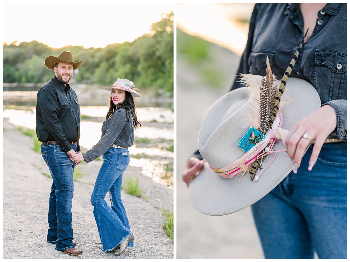 Boho engagement photos in Georgetown Texas