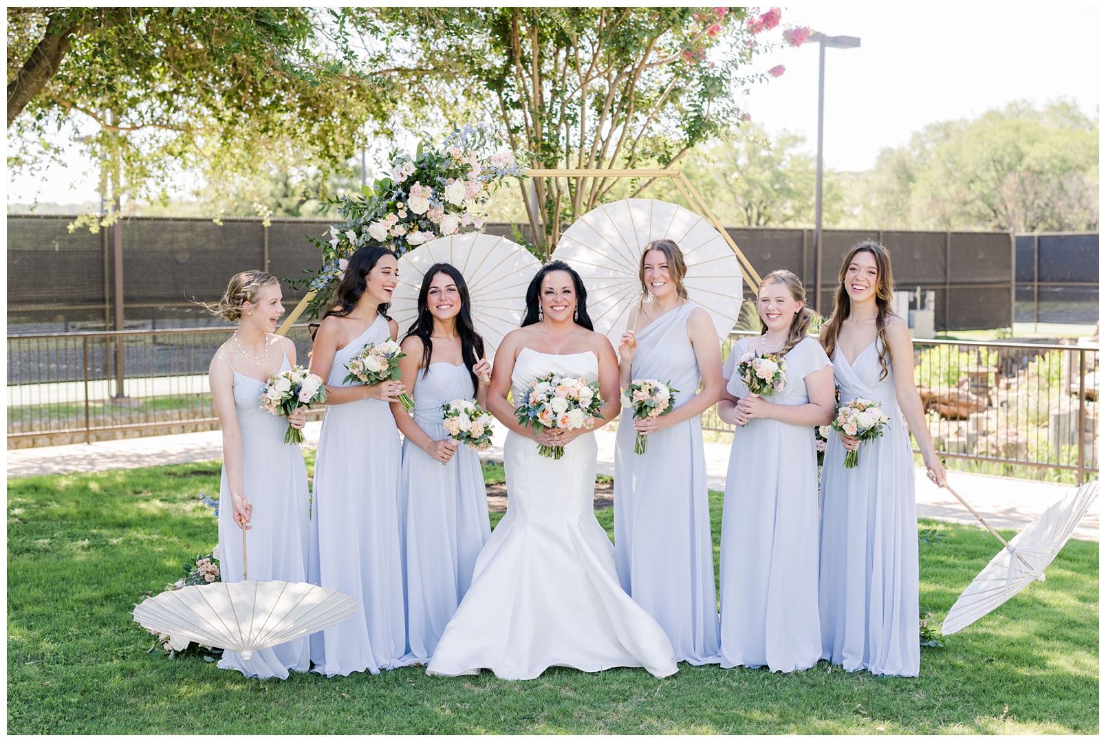 Bridesmaids in light blue at Horseshoe Bay Resort wedding