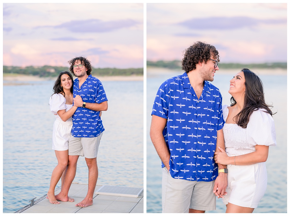 Sunset Engagement Photos at Austin Yacht Club