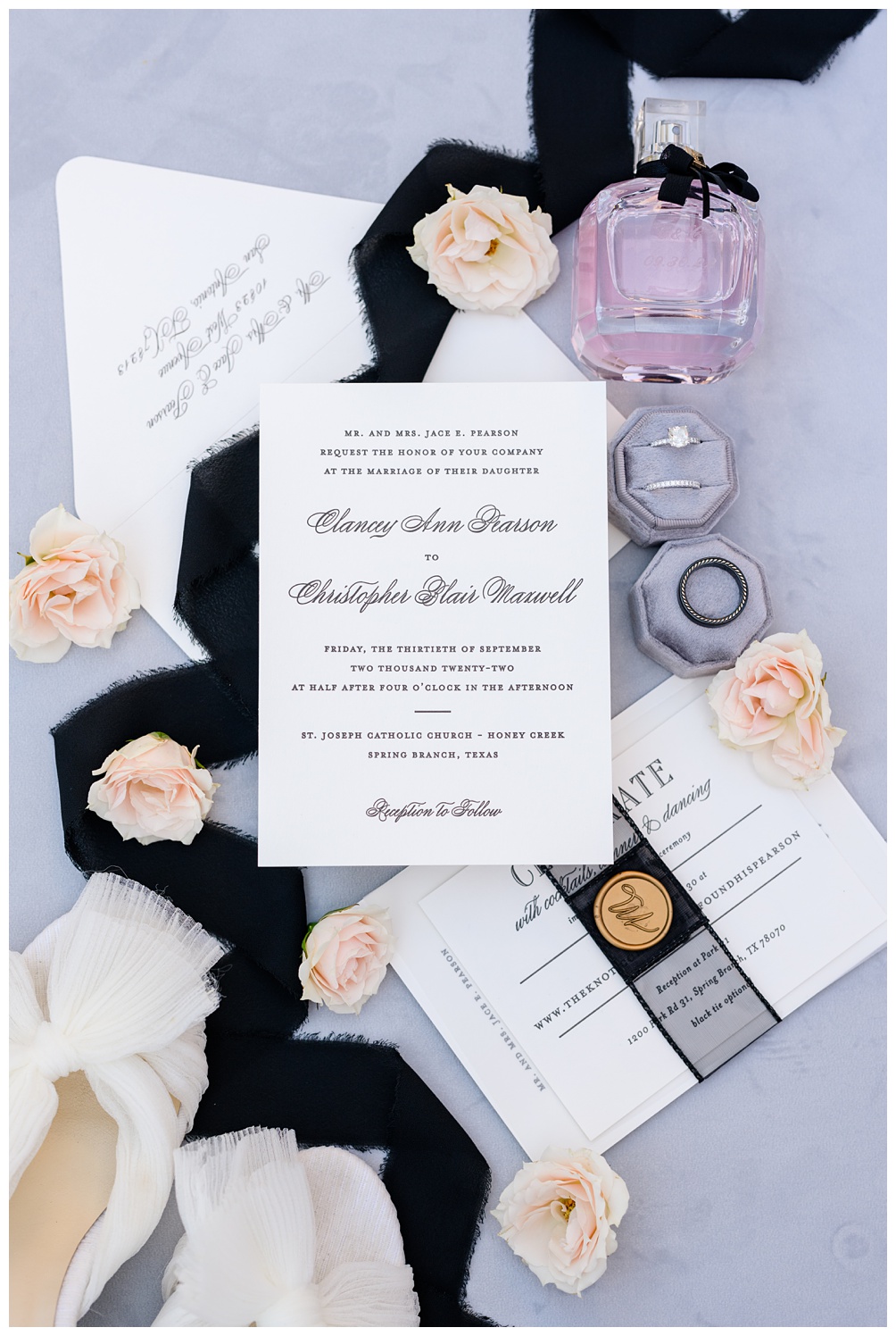 Black and White Wedding Invitation 