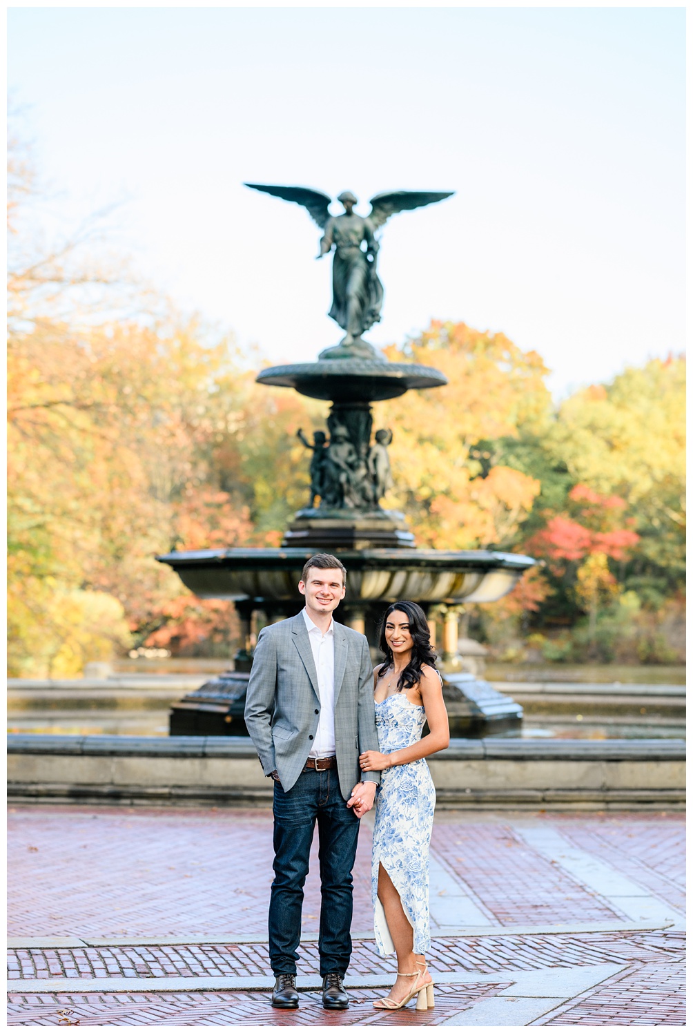 Central Park Engagement Photos at Bethesda Fountain