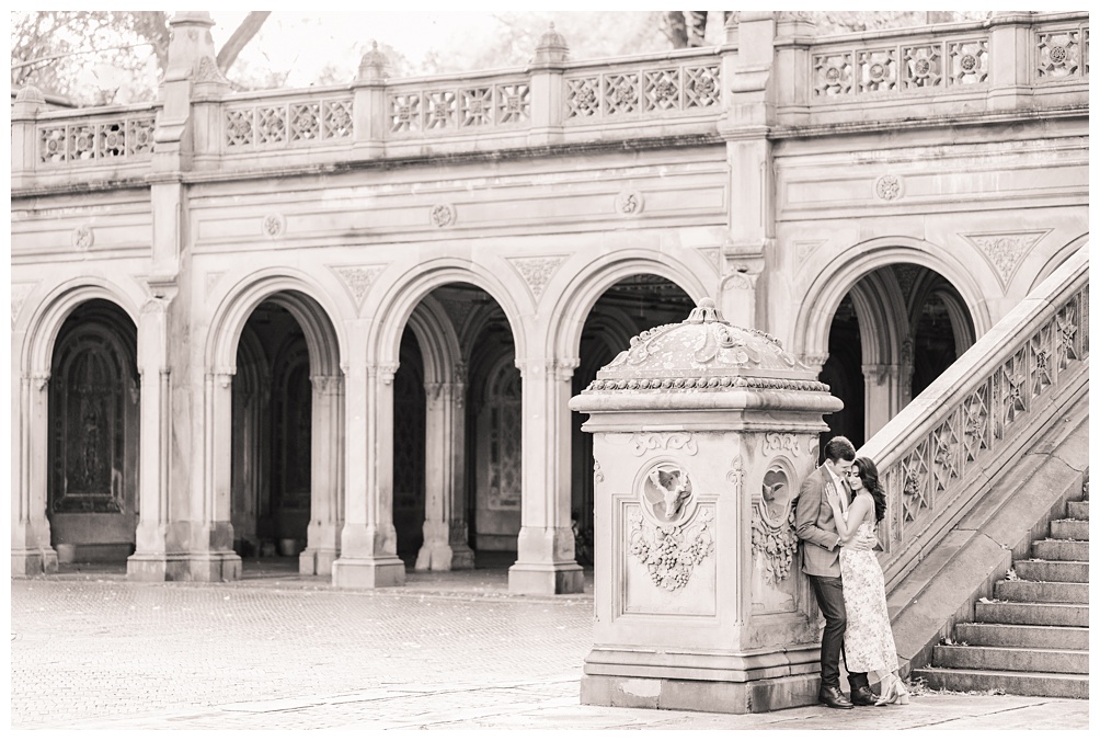 Bethesda terrace engagement photos in Central Park
