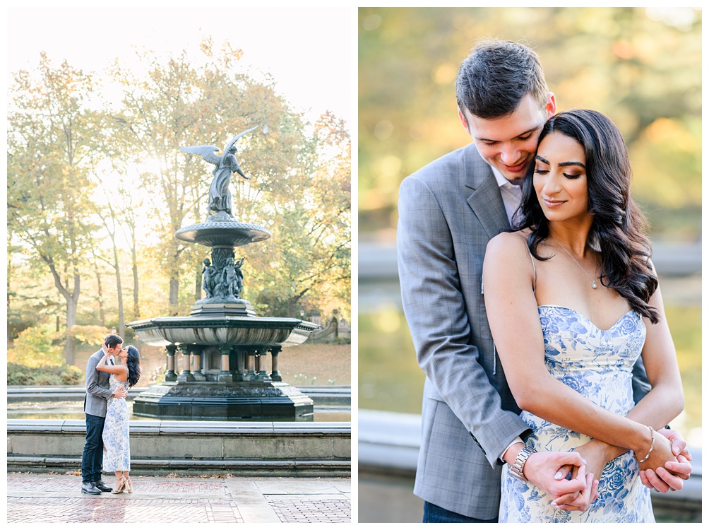 Central Park Engagement Photos at Bethesda Fountain at Sunrise