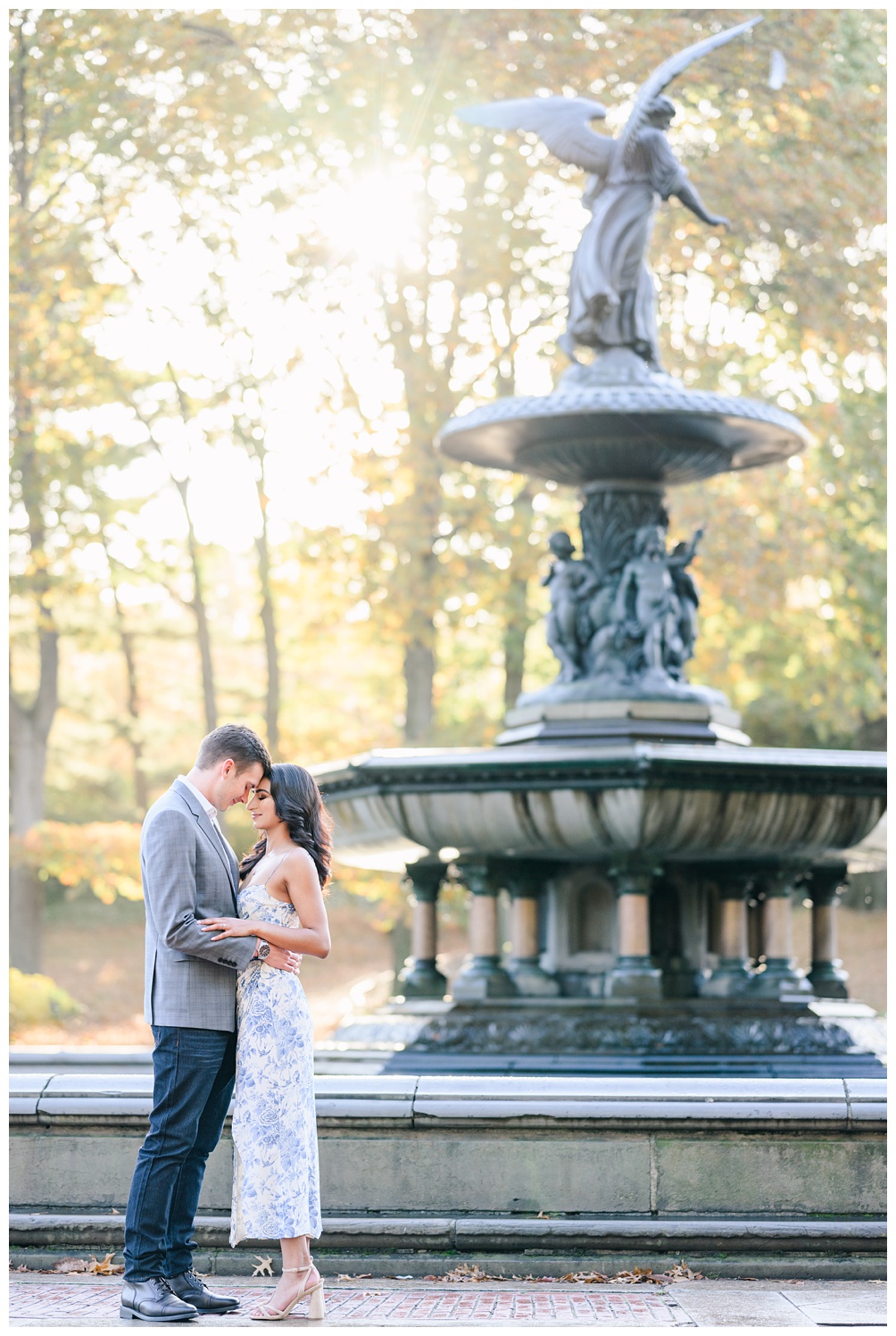 Bethesda Fountain engagement photos in NY Central Park