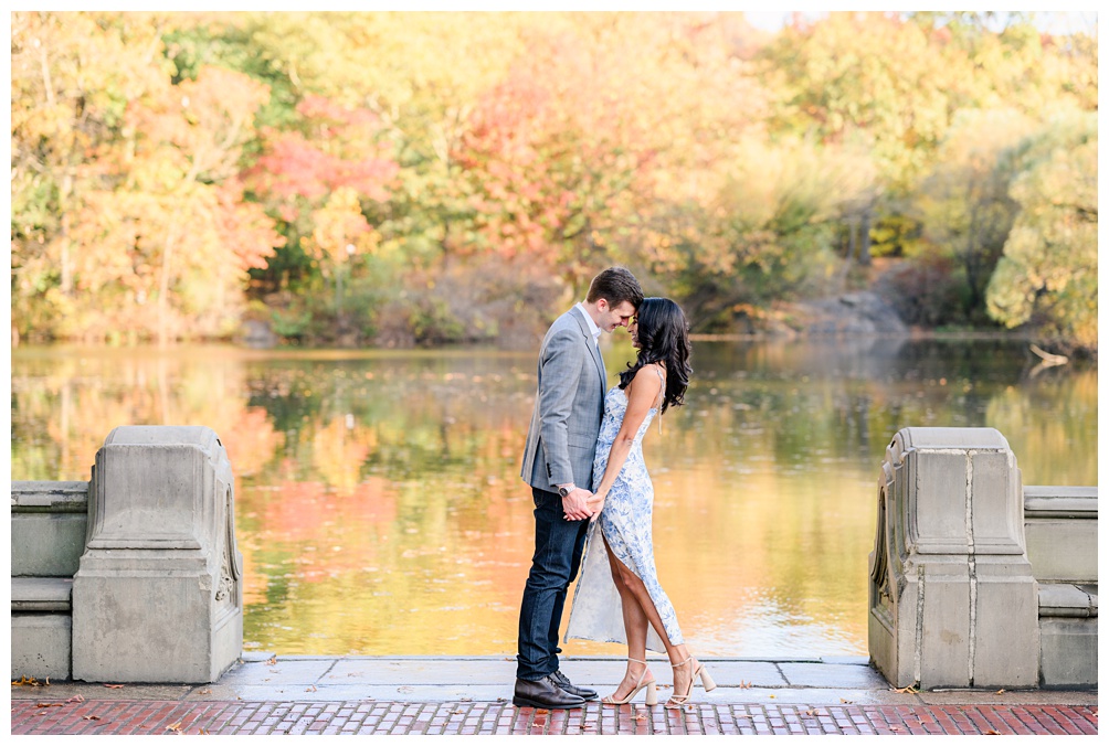 Lake engagement photos in Central Park