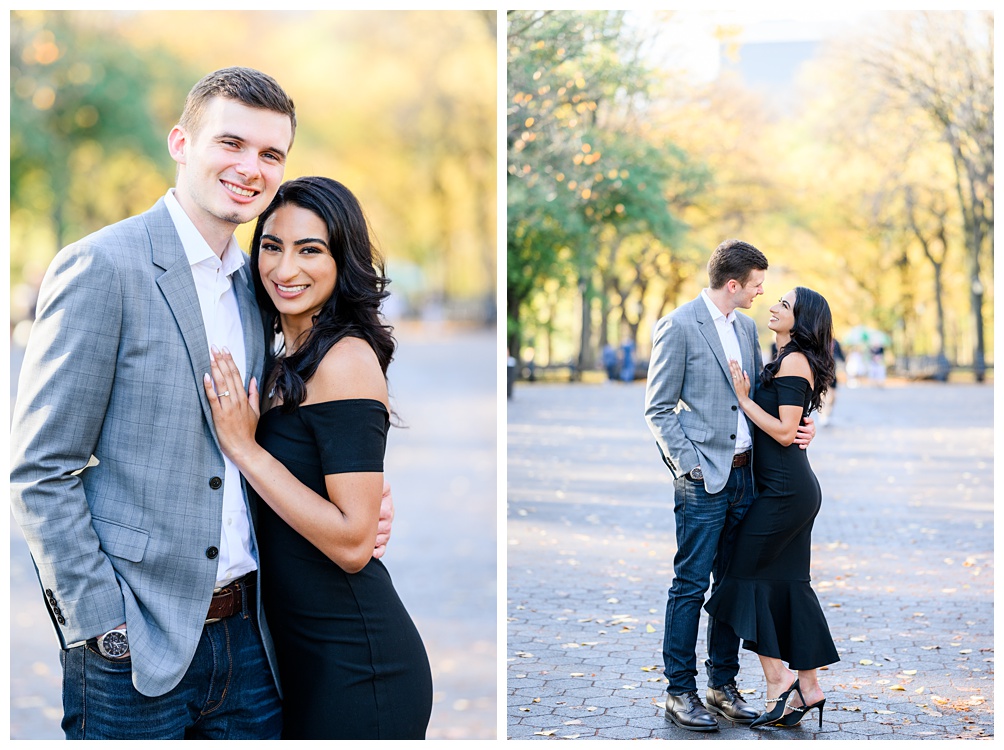 Central park engagement photos in the fall