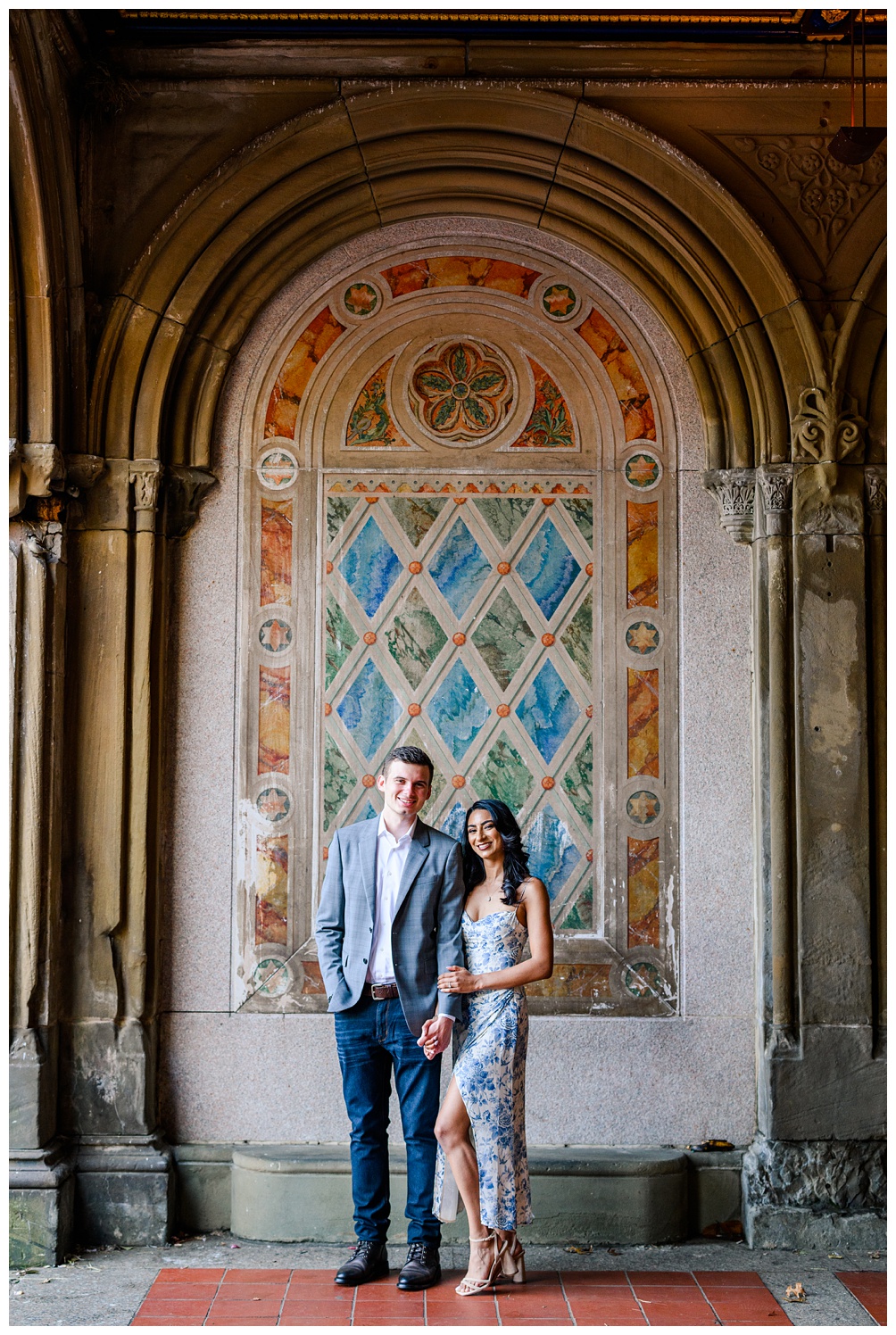 Bethesda Terrace Engagement Photos in Central Park NYC