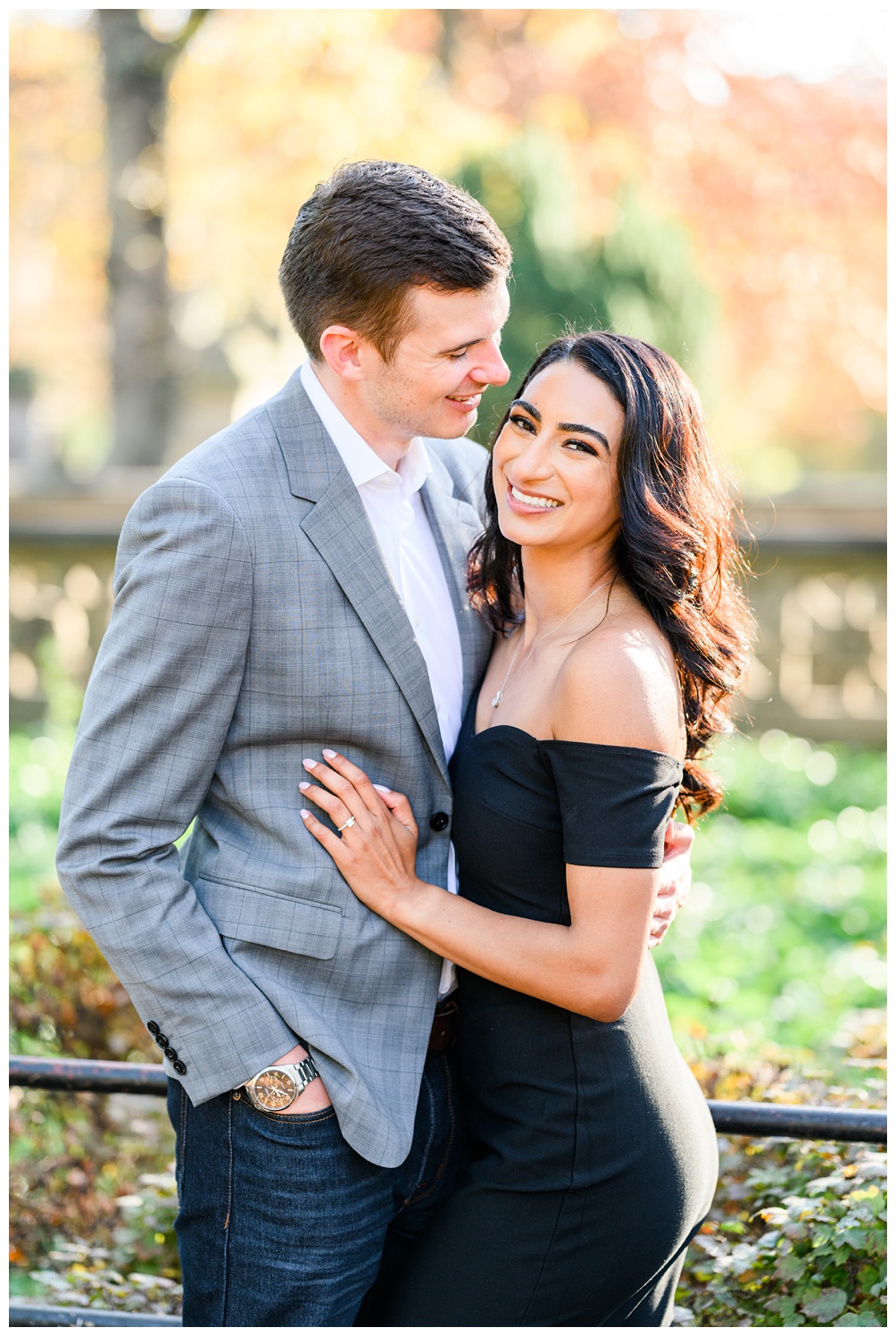 Central park engagement photos in November