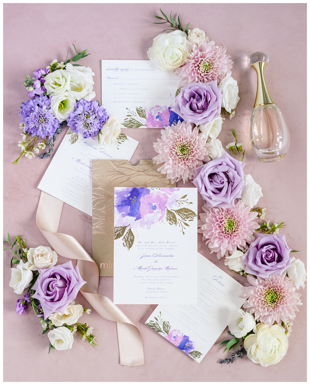 Lavender Wedding Invitation Suite by Minted