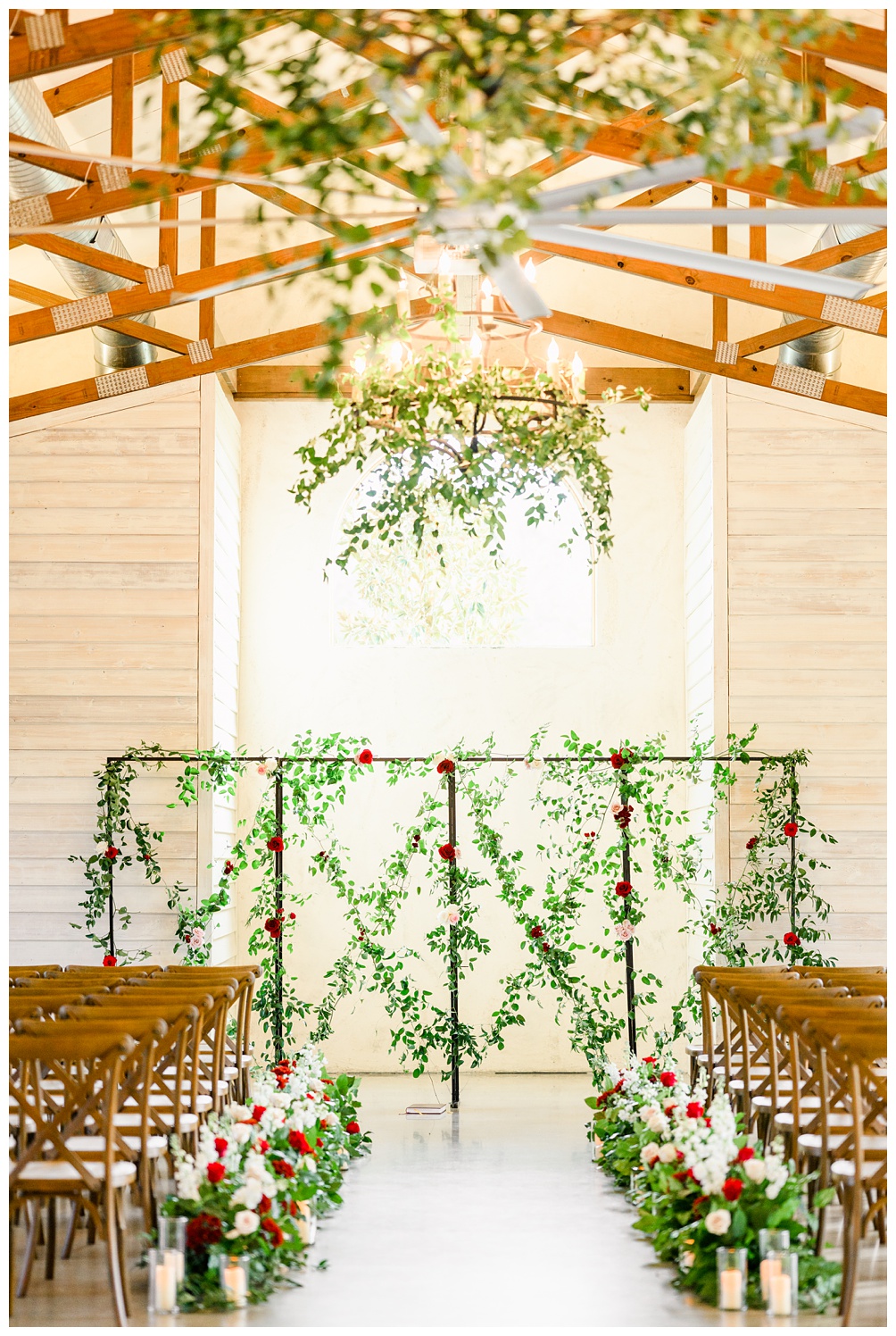 Indoor Ceremony Site at Lone Oak Barn in Round Rock Texas