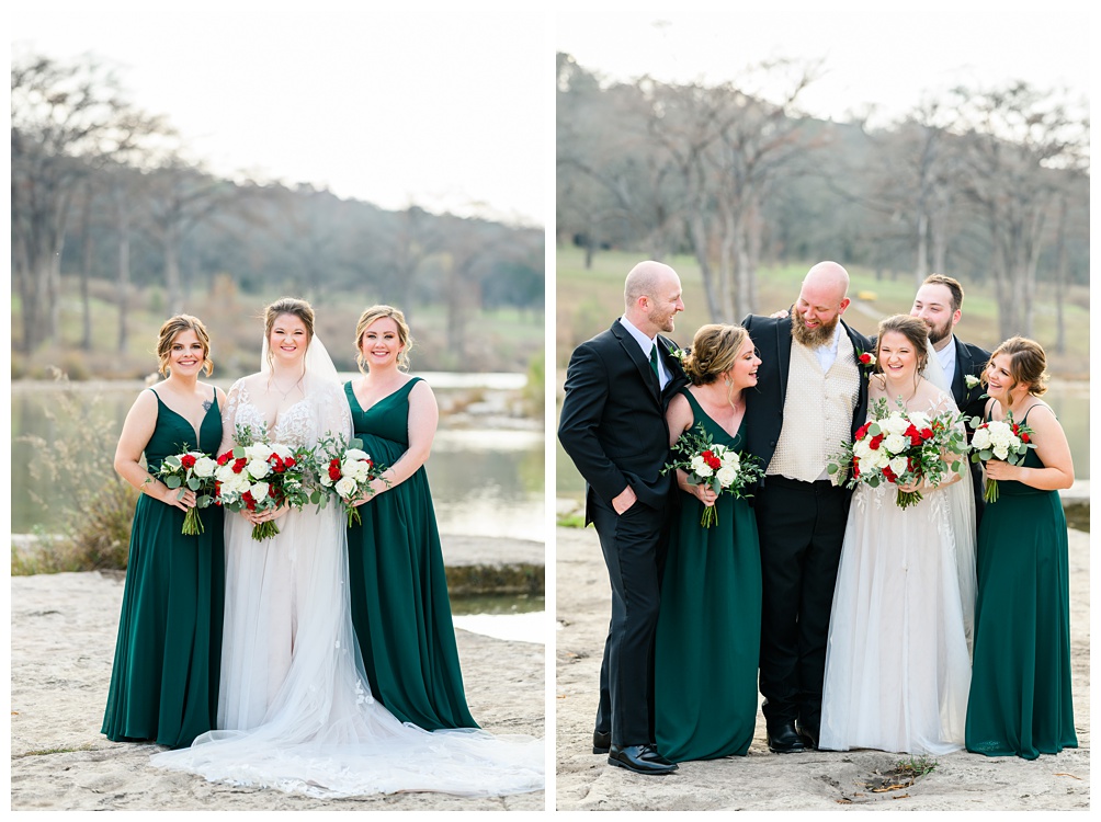 Hunter Green wedding party at The Waters Point in Wimberley