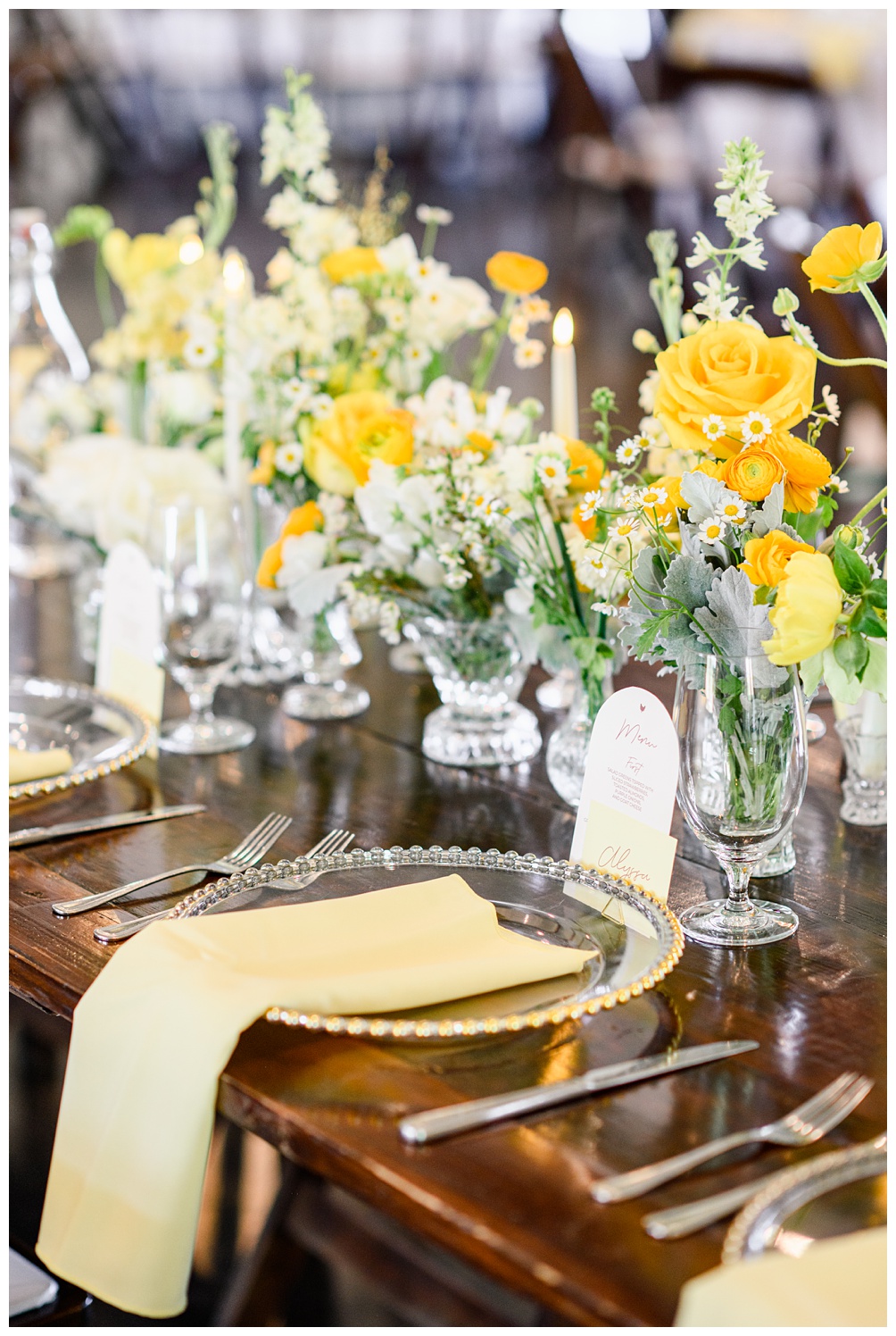 Yellow Wedding Reception at Pecan Springs Ranch in Austin Texas