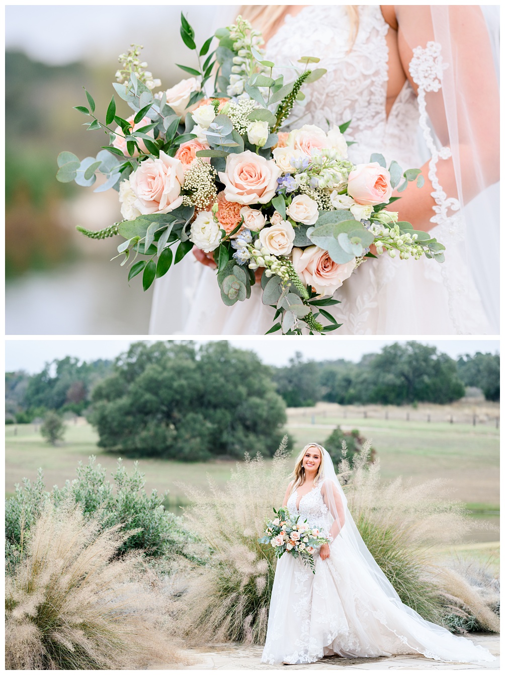 Bridal Bouquet by Laurel and Finch at Garey House Bridal Portraits in Georgetown Texas