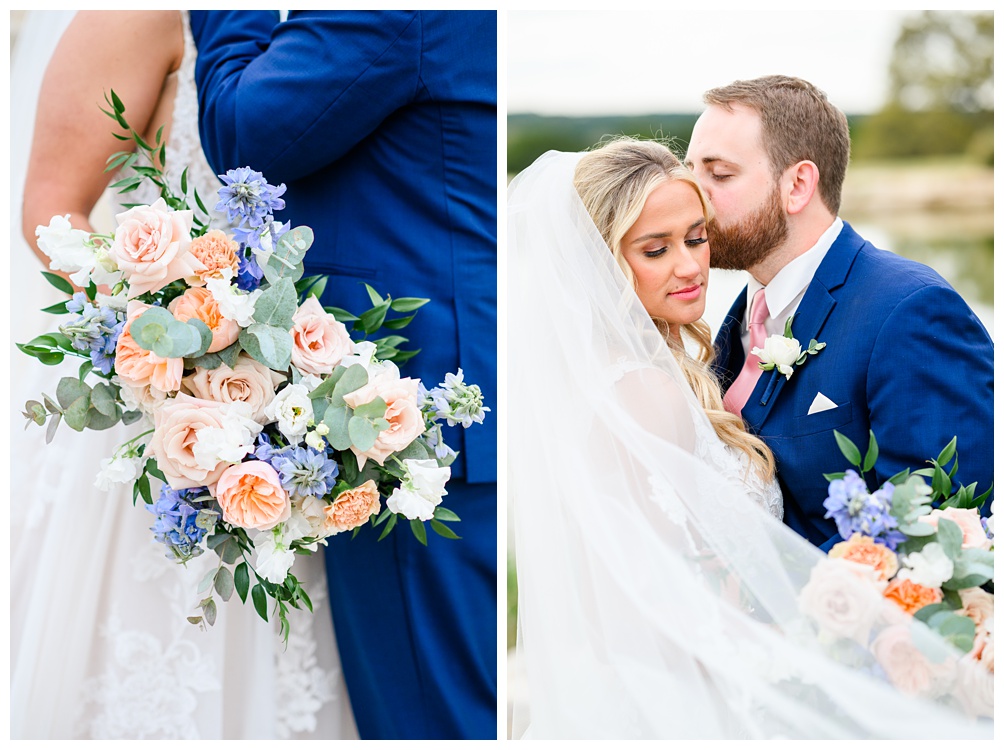 Laurel and Finch bridal bouquet in dusty blue and blush