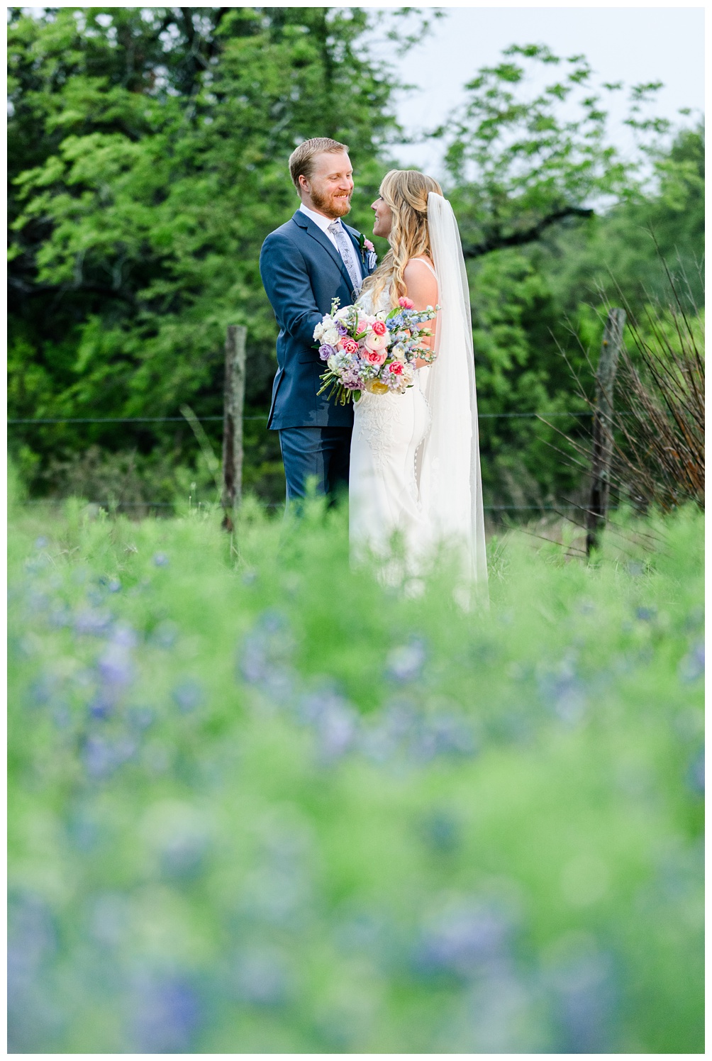 Austin wedding venue with bluebonnet field 