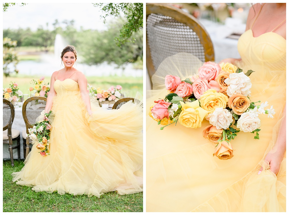 Yellow wedding dress for cheerful brides