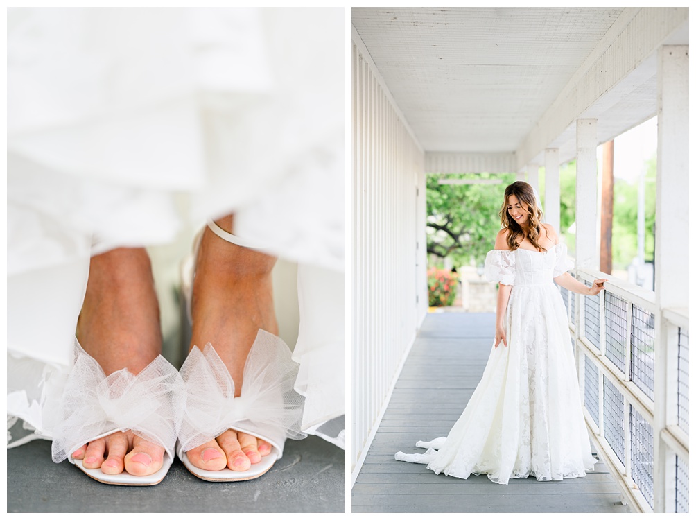 Badgley Mischka Bridal heels with white bows