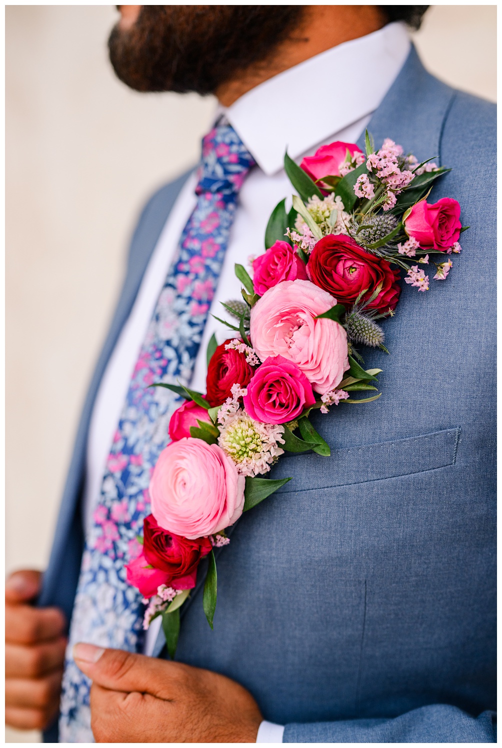 Floral Lapel by Zuzu's Petals for trendy grooms