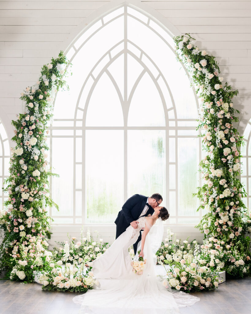 Stunning floral installation captured by Austin wedding photographer