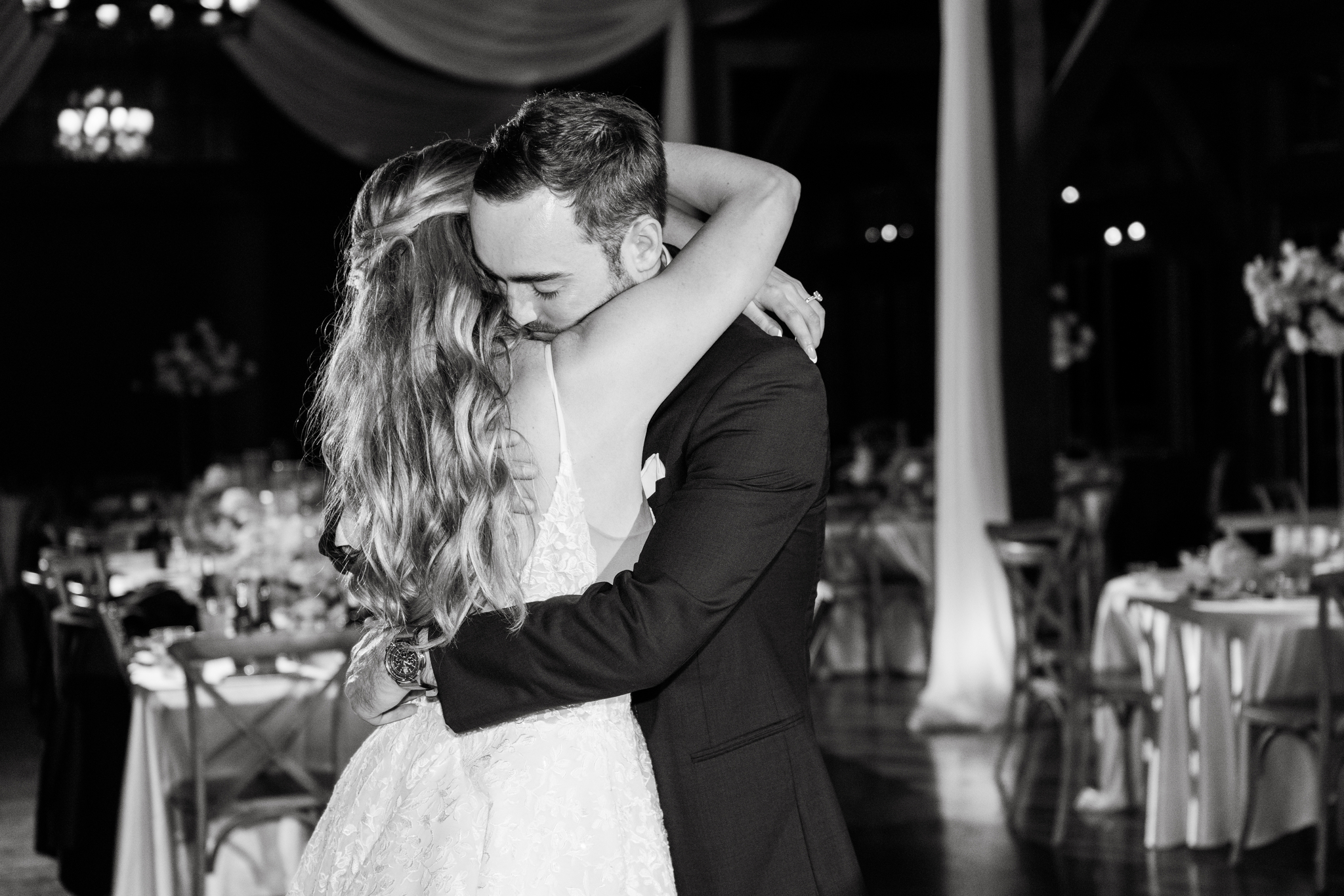 Candid wedding photography moment after the wedding day celebration ended.