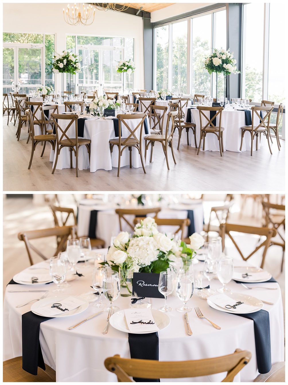 Indoor wedding reception at Union Pointe on the Lake in Austin